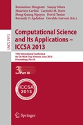 Cover: Computational Science and Its Applications -- ICCSA 2013 - Springer