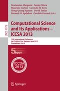 Cover: Computational Science and Its Applications -- ICCSA 2013 - Springer