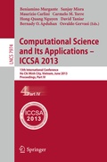 Cover: Computational Science and Its Applications -- ICCSA 2013 - Springer