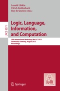Cover: Logic, Language, Information, and Computation - Springer