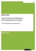 Cover: Untersuchung der Validitaet des Erhebungsinstruments SaMon - GRIN Verlag