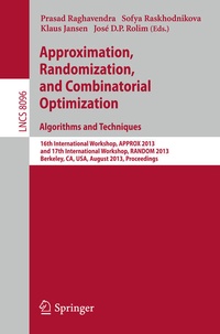 Enlarge image Cover: Approximation, Randomization, and Combinatorial Optimization. Algorithms and Techniques - Springer