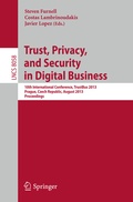 Cover: Trust, Privacy, and Security in Digital Business - Springer