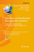 Cover: Advances in Production Management Systems. Competitive Manufacturing for Innovative Products and Services - Springer
