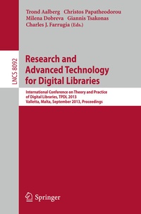 Enlarge image Cover: Research and Advanced Technology for Digital Libraries - Springer