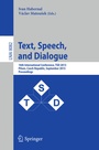 Cover: Text, Speech, and Dialogue - Springer