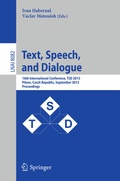 Cover: Text, Speech, and Dialogue - Springer