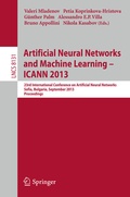 Cover: Artificial Neural Networks and Machine Learning -- ICANN 2013 - Springer