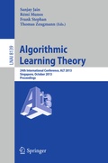 Cover: Algorithmic Learning Theory - Springer