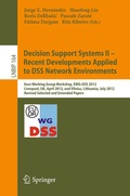 Bild: Decision Support Systems II - Recent Developments Applied to DSS Network Environments - Springer