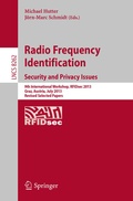 Cover: Radio Frequency Identification: Security and Privacy Issues - Springer