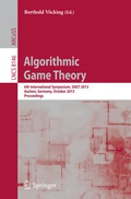 Cover: Algorithmic Game Theory - Springer