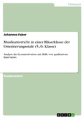 Cover: Musikunterricht in einer Bl&auml;serklasse der Orientierungsstufe (5./6. Klasse) - GRIN Verlag