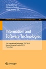 Cover: Information and Software Technologies - Springer