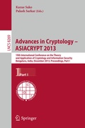 Cover: Advances in Cryptology - ASIACRYPT 2013 - Springer