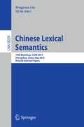 Cover: Chinese Lexical Semantics - Springer