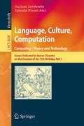 Cover: Language, Culture, Computation: Computing - Theory and Technology - Springer