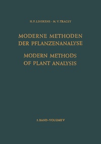 Enlarge image Cover: Modern Methods of Plant Analysis / Moderne Methoden der Pflanzenanalyse - Springer