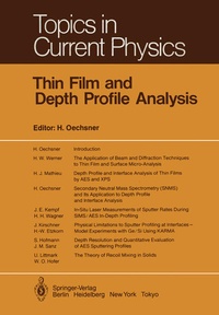 Enlarge image Cover: Thin Film and Depth Profile Analysis - Springer