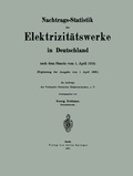 Cover: Nachtrags-Statistik der Elektrizit&auml;tswerke in Deutschland - Springer