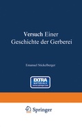 Cover: Versuch einer Geschichte der Gerberei - Springer
