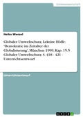 Cover: Globaler Umweltschutz, Lekture Hoffe - GRIN Verlag