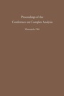 Cover: Proceedings of the Conference on Complex Analysis - Springer