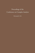 Cover: Proceedings of the Conference on Complex Analysis - Springer
