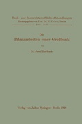 Cover: Die Bilanzarbeiten einer Gro&szlig;bank - Springer