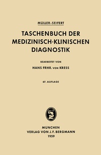 Abbildung von: Taschenbuch der Medizinisch-Klinischen Diagnostik - Springer