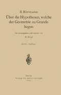Cover: &Uuml;ber die Hypothesen, welche der Geometrie zu Grunde liegen - Springer