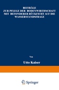 Cover: Beitr&auml;ge zur Pflege der Bodenwirthschaft mit besonderer R&auml;cksicht auf die Wasserstandsfrage - Springer