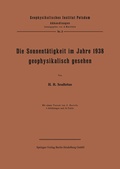 Cover: Die Sonnent&auml;tigkeit im Jahre 1938 geophysikalisch gesehen - Springer