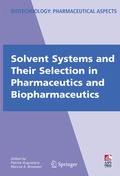 Cover: Solvent Systems and Their Selection in Pharmaceutics and Biopharmaceutics - Springer