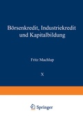 Cover: B&ouml;rsenkredit, Industriekredit und Kapitalbildung - Springer
