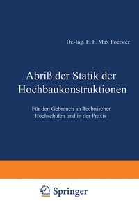Abbildung von: Abriß der Statik der Hochbaukonstruktionen - Springer