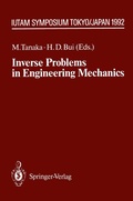 Cover: Inverse Problems in Engineering Mechanics - Springer