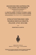 Cover: Strukturtheorie der Wahrscheinlichkeitsfelder und -R&auml;ume - Springer