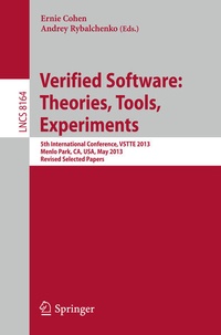 Bild vergrößern Bild: Verified Software: Theorie, Tools, Experiments - Springer