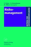 Cover: Risikomanagement - Physica