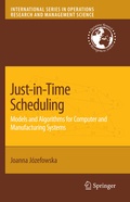 Cover: Just-in-Time Scheduling - Springer