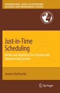 Cover: Just-in-Time Scheduling - Springer