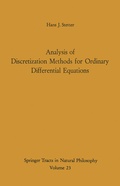 Cover: Analysis of Discretization Methods for Ordinary Differential Equations - Springer