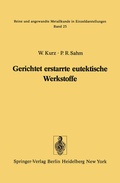 Cover: Gerichtet erstarrte eutektische Werkstoffe - Springer