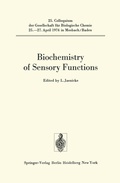Cover: Biochemistry of Sensory Functions - Springer