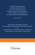 Cover: Deutsche Rechtsprechung in v&ouml;lkerrechtlichen Fragen - Springer