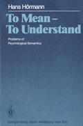 Cover: To Mean - To Understand - Springer