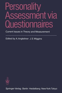 Enlarge image Cover: Personality Assessment via Questionnaires - Springer