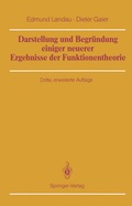 Cover: Darstellung und Begr&uuml;ndung einiger neuerer Ergebnisse der Funktionentheorie - Springer