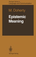 Cover: Epistemic Meaning - Springer